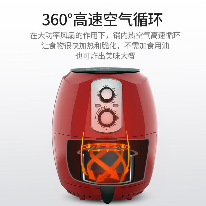 康佳(KONKA)空气炸锅KGKZ-3513 家用全自动无油电炸锅煎炸多功能炸锅迷你小烤箱