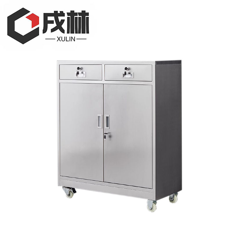 戌林 不锈钢矮柜二斗下节 带轮/台高清大图