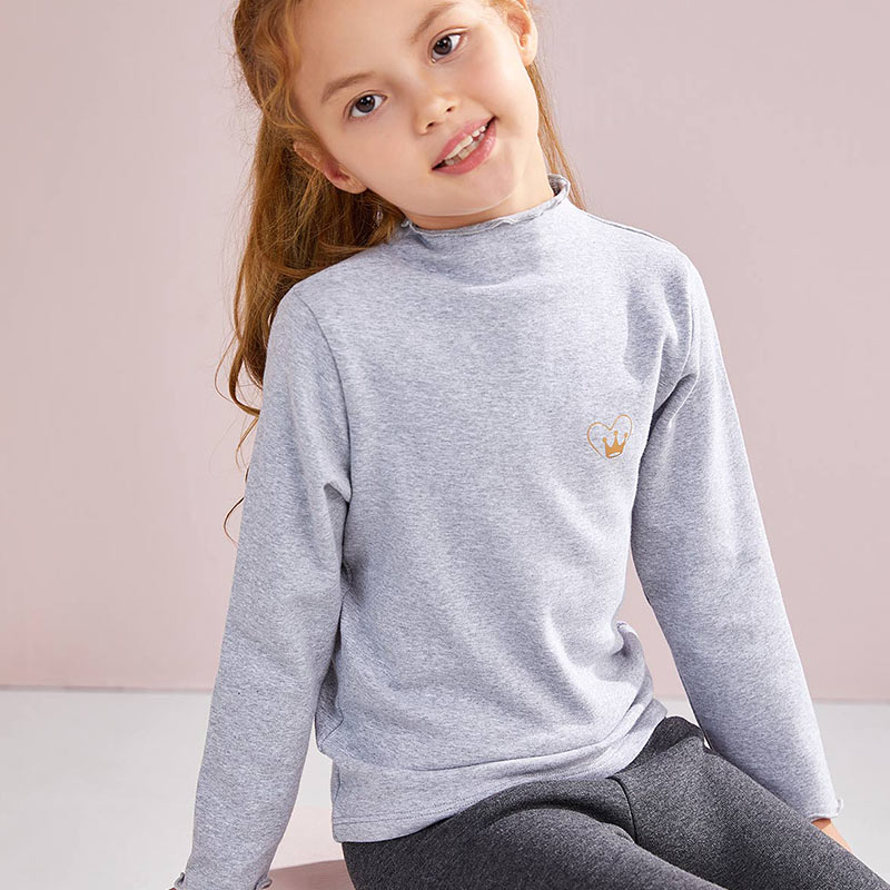 小红豆童装女童加绒打底衫2019秋冬新款儿童冬装宝宝高领加厚长袖上衣