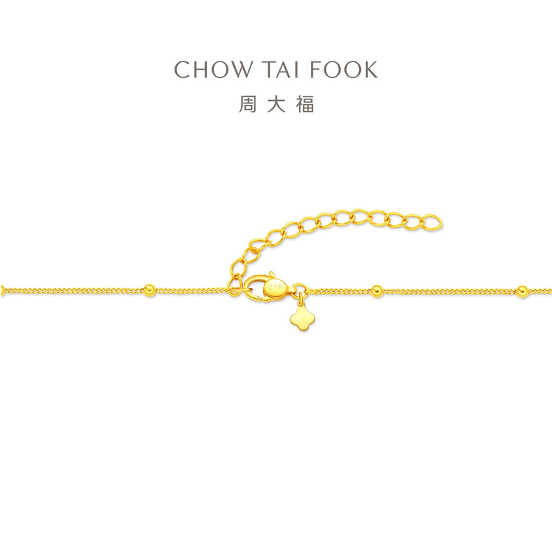 周大福小光珠满天星素链基础链毛衣链足金黄金项链计价(工费360元)EOF1627高清大图
