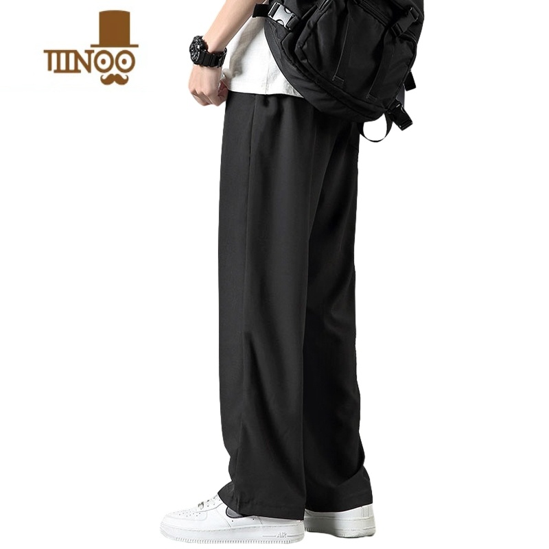 YANXU子男夏季薄款宽松垂感西裤男生速干运动裤阔腿休闲长裤高清大图