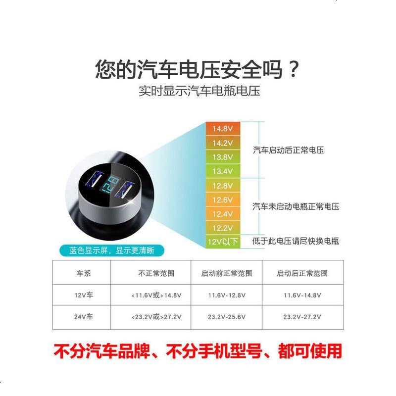 现代车载充电器快充点烟器式插头USB转接口手机汽车充车用多功能