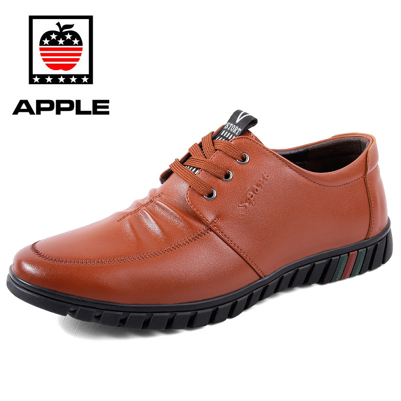 美国苹果apple2018夏季新款男士休闲皮鞋舒适时尚潮鞋百搭男鞋轻盈