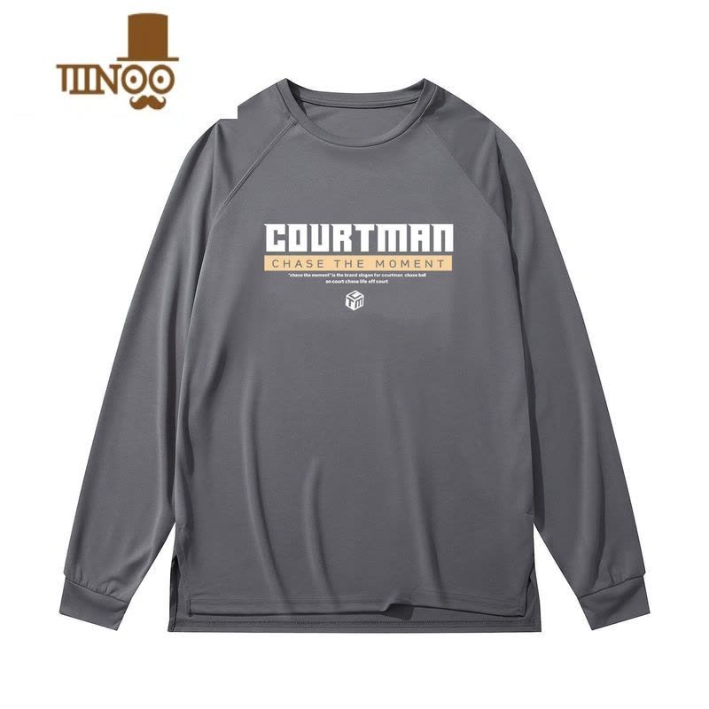 YANXU野球帝长袖篮球服开叉收口t恤男速干排汗运动球衣服宽松训练春季图片