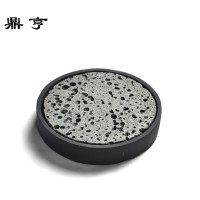 鼎亨乌金石干泡台陶瓷重竹粗陶储茶席茶托盘茶台日式壶承干泡盘