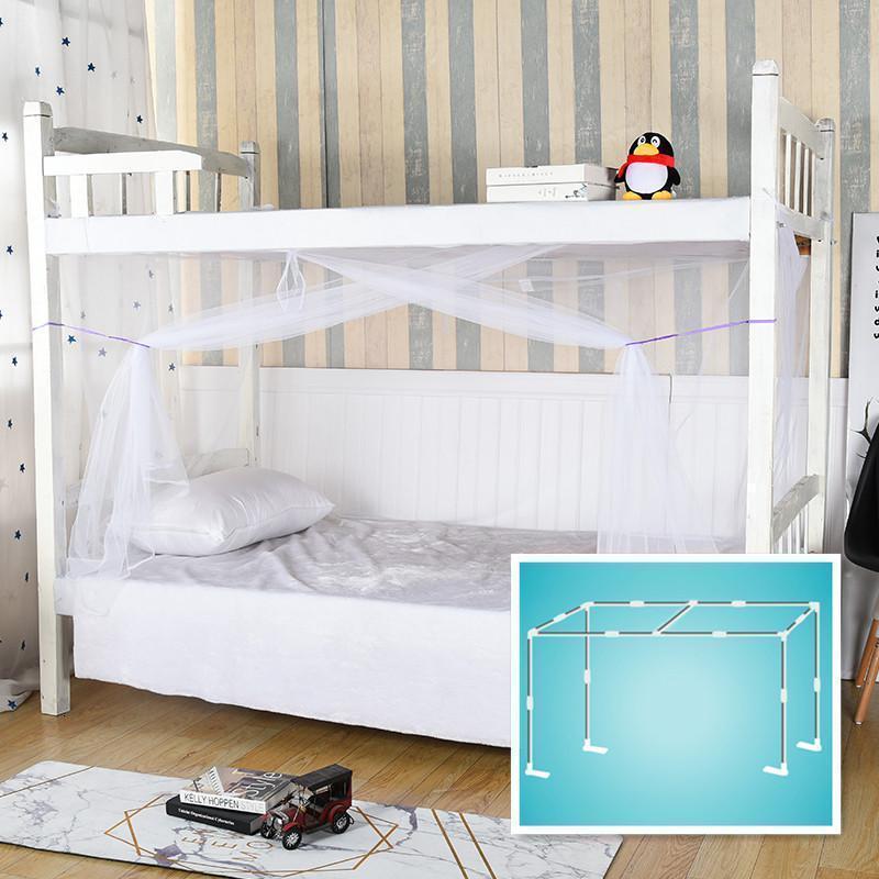 家柏饰corated宿舍10m学生蚊帐带支架09m上下铺单人床不锈钢加粗加厚