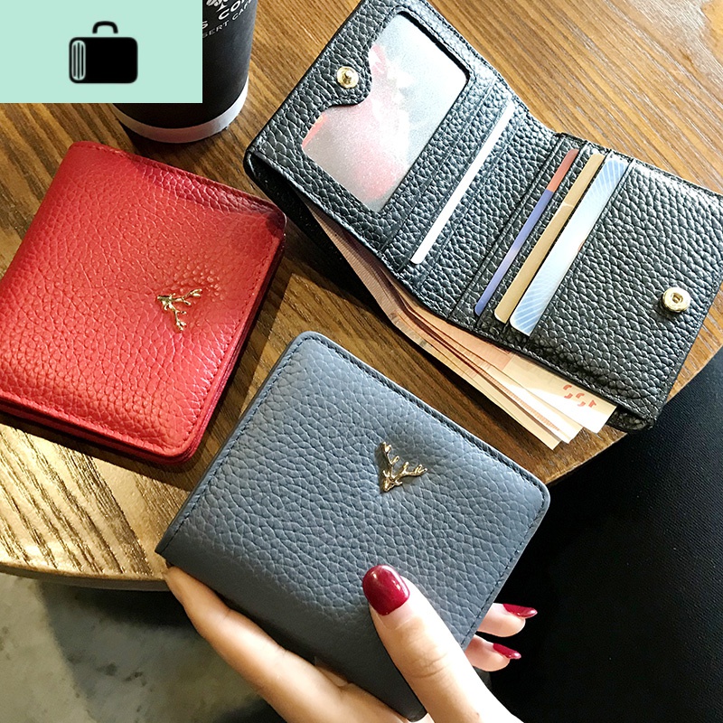 皮小巧折叠式钱包女短款超薄迷你零钱包韩版2020新款时尚皮夹潮NEW LAKE高清大图