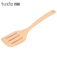双枪 Suncha 无漆无蜡榉木木质漏铲煎铲 不伤锅铲子煎铲漏铲单个装DL3260
