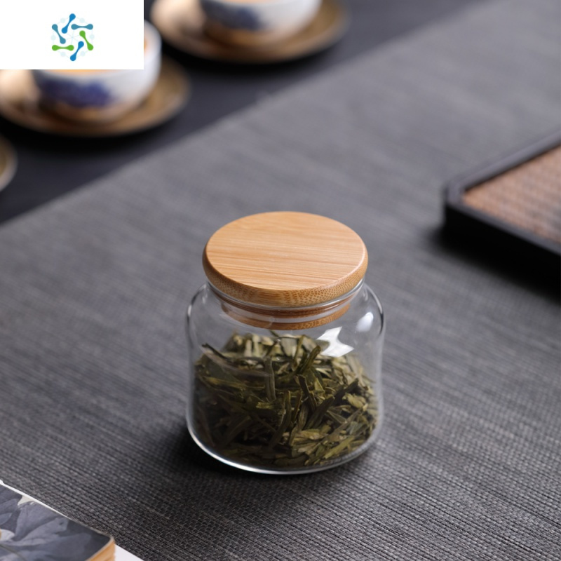 玻璃小号茶叶罐陶瓷密封包装罐家用迷你茶盒装茶叶罐紫砂存茶罐三维