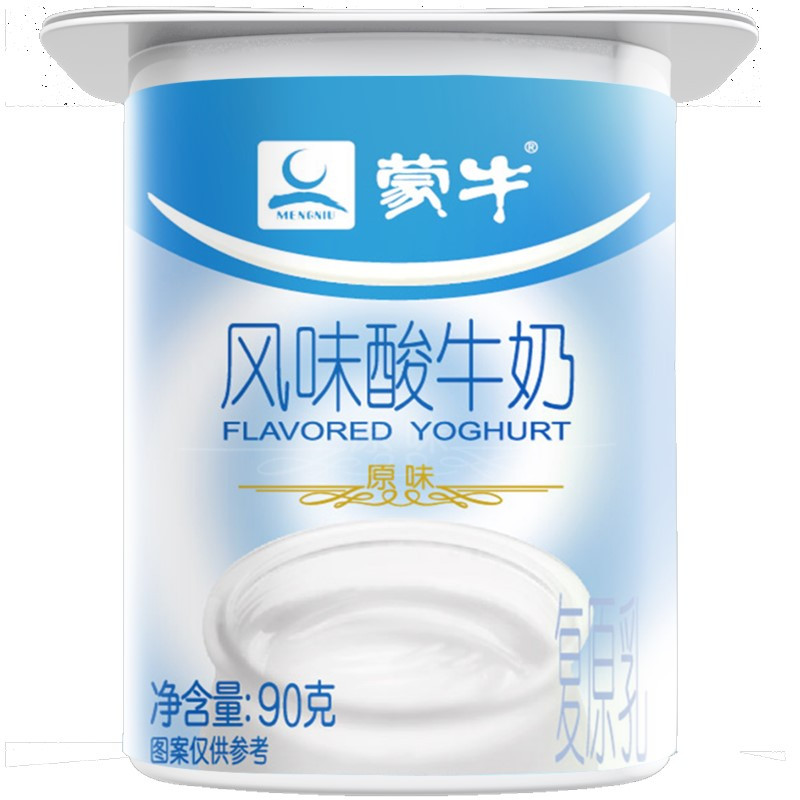 蒙牛风味酸牛奶原味圆周杯100g*16