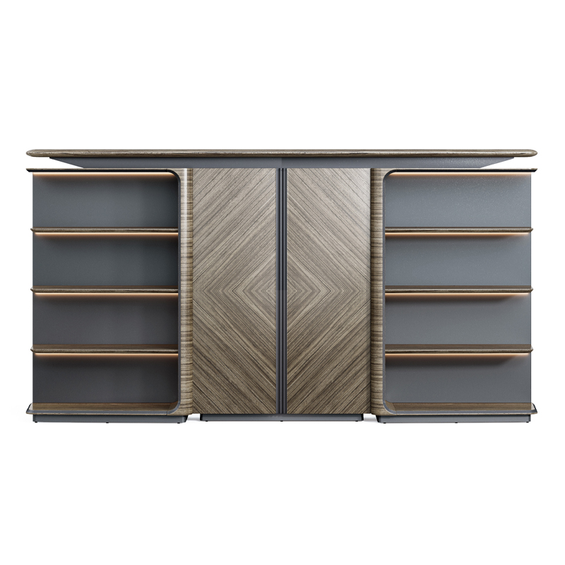 中豫鑫泽 ZYXZ5022089 办公家具木质书柜板式资料档案柜老板办公室背景墙文件柜