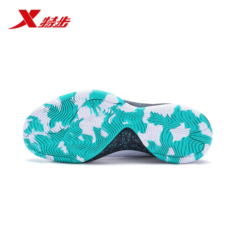 特步(Xtep)男子2018新款男士耐磨橡胶防滑大底高帮合成革篮球鞋982119129075