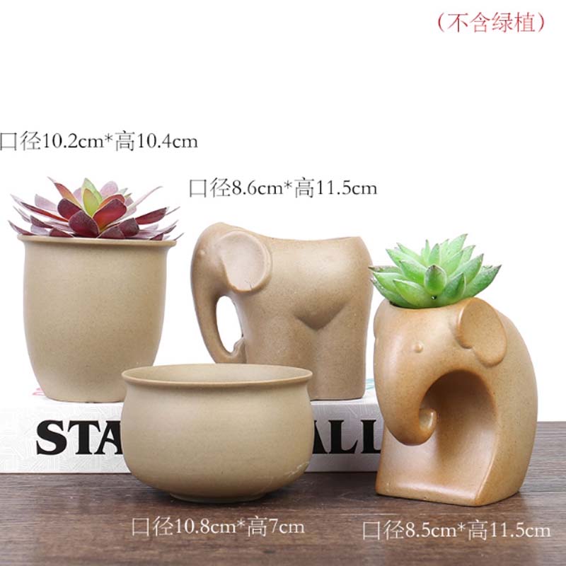 粗陶花盆 粗陶4件套款10高清大图