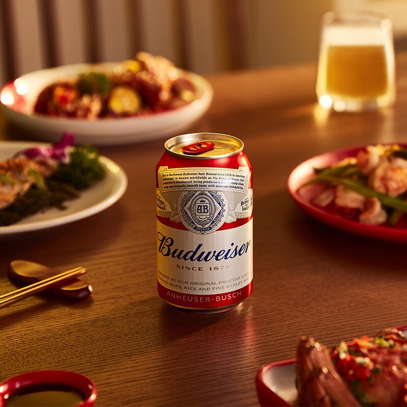 百威budweiser淡色拉格啤酒330ml12听整箱装