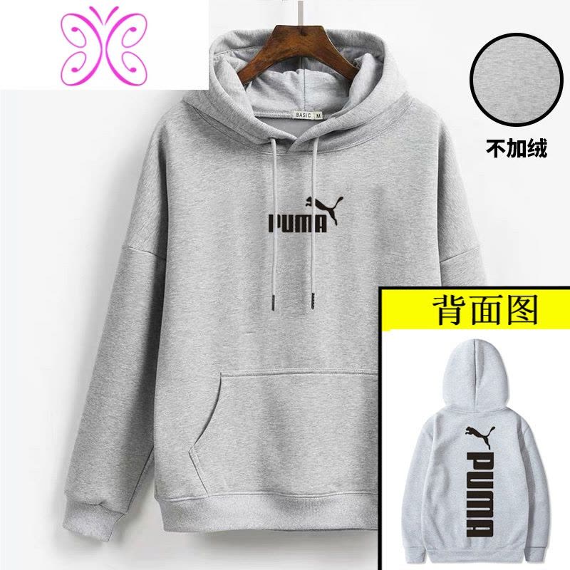 YUANSU卫衣秋冬男女2020新款潮流加绒加厚连帽情侣款帽衫运动装休闲衣服卫衣图片