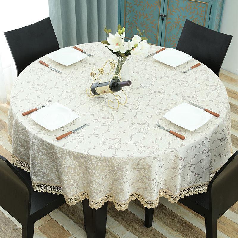 家柏饰(CORATED)欧式会议桌布台布布艺家用餐桌布1.2米圆形客厅大圆桌清新餐桌垫