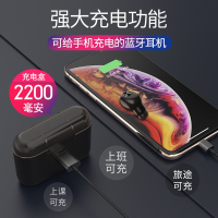 宾丽 BL1 隐形双耳蓝牙耳机无线迷你入耳式运动耳塞超长待机苹果安卓通用 (豪华版黑色双耳2200豪安充电收纳仓）