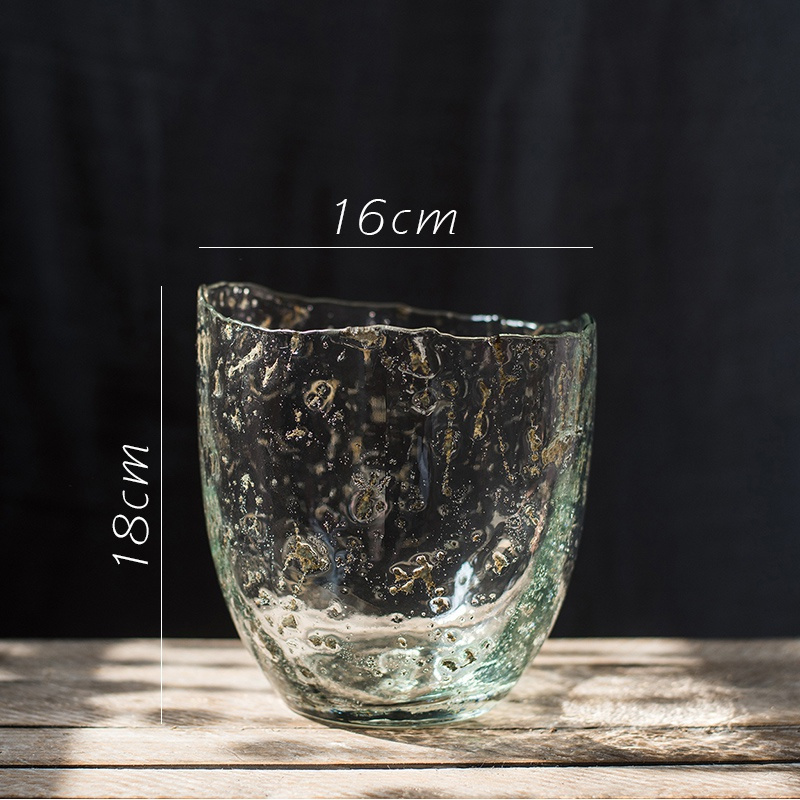 夹沙冰晶瓶手工艺玻璃瓶子花瓶花器花插装饰摆件艺术器皿 中号_981