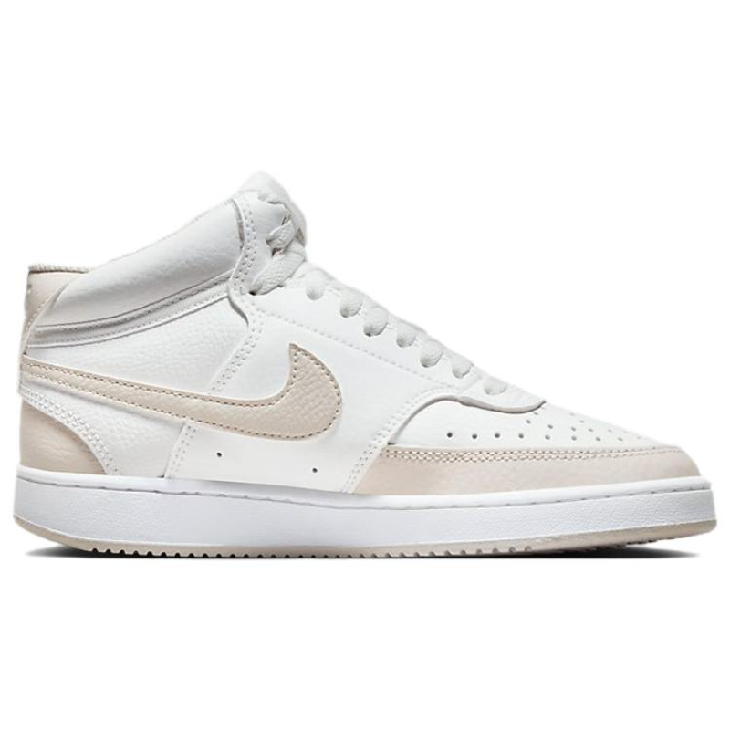 正品进口耐克nikecourtvisionmid舒适百搭减震中帮板鞋女款白棕色