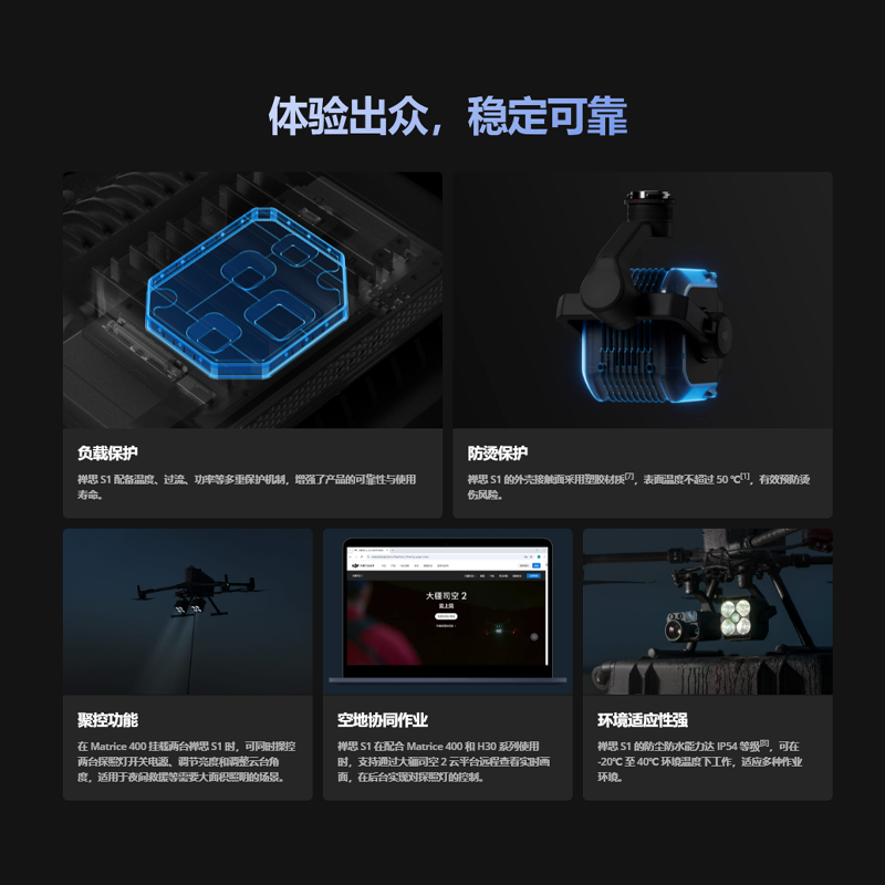 大疆禅思S1亮度高照明距离远多种光照模式高清大图