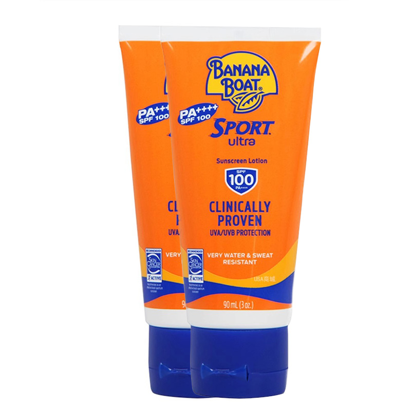 Banana Boat/香蕉船香蕉船水感防晒霜敏感肌防晒轻薄不油腻SPF100++++ SPF100PA+90ml*2