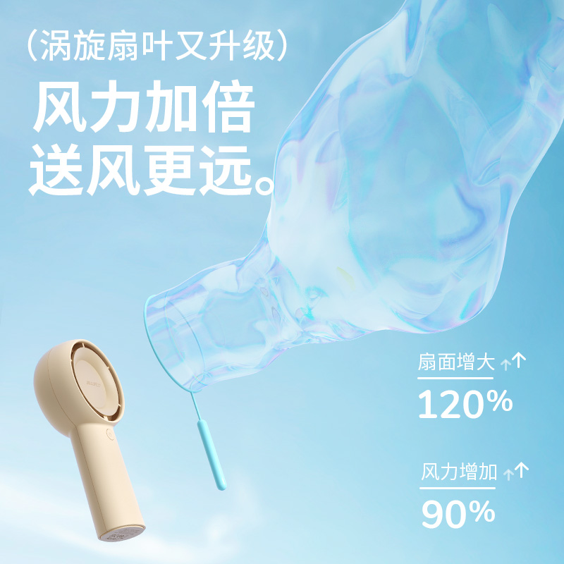 几素 风宝【涡轮聚风】小风扇手持迷你小型随身便携式usb充电大风力办公室学生宿舍无叶轻音电风扇手拿 【大地棕】plus高清大图