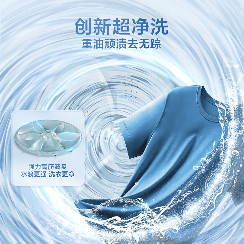 [苏宁自营]小天鹅(LittleSwan)10KG直驱变频波轮洗衣机大容量家电补贴去渍节能新升级TB10V28DT高清大图