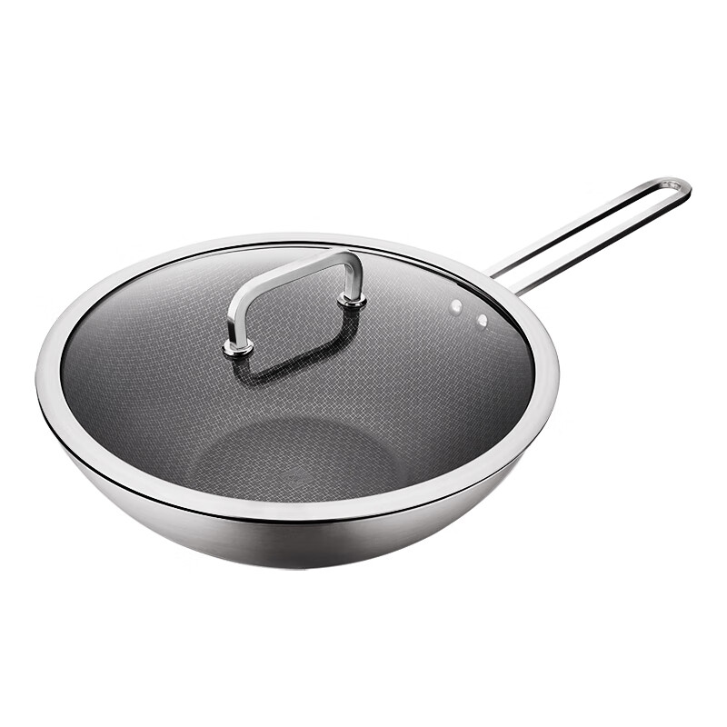 双立人 Moment不锈钢蜂巢中式炒锅30cm 燃气电磁炉通用烹饪锅具 ZW-C150 30cm