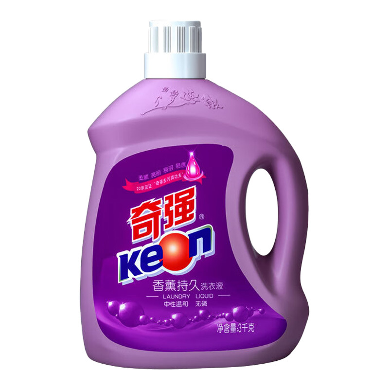 奇强洗衣液香薰持久深层清洁无磷环保强效去污护衣护色薰衣草3kg(4件起订)