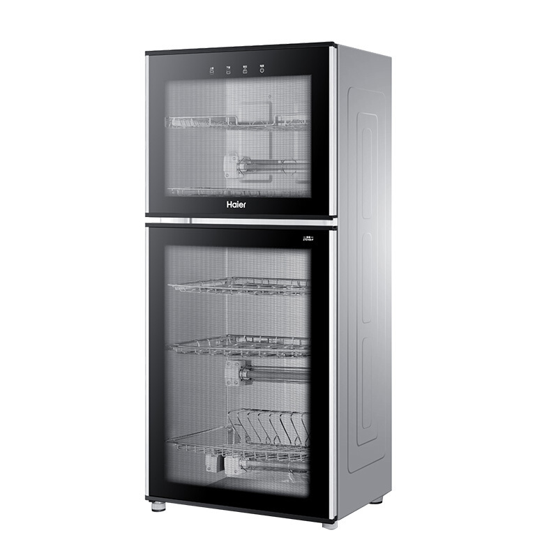 海尔(Haier)100L立式消毒柜ZTD100-F 红外线高温消毒,双层光波物理消毒,二星级消毒标准,家用大容量消毒柜