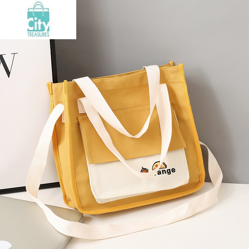 bangdou韩版ins日系帆布包女单肩百搭原宿学生上课装书包森系手提斜