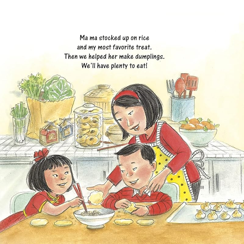 [正版]农历新年前夜 英文原版绘本 The Night Before Lunar New Year 中国传统文化新年主高清大图