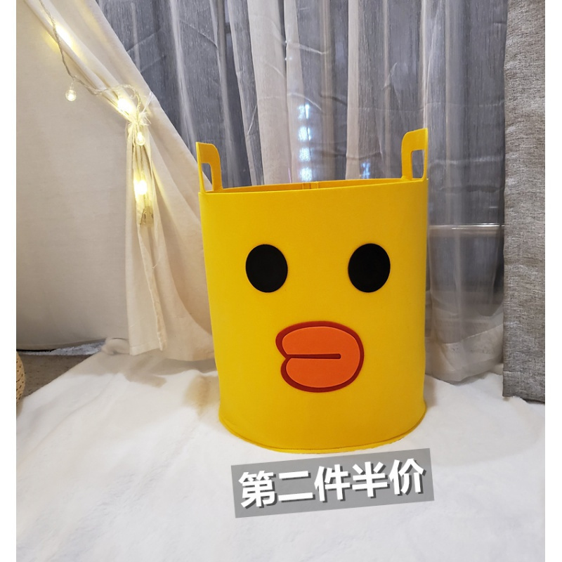 家柏饰(CORATED)布艺脏衣篮篓家用折叠脏衣服收纳筐儿童玩具收纳桶大号 中号·黄小鸭32*40