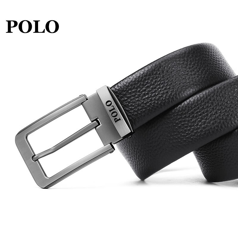 POLO 男款皮带商务时尚针扣裤带西裤腰带青年牛皮裤腰带Polo012251高清大图