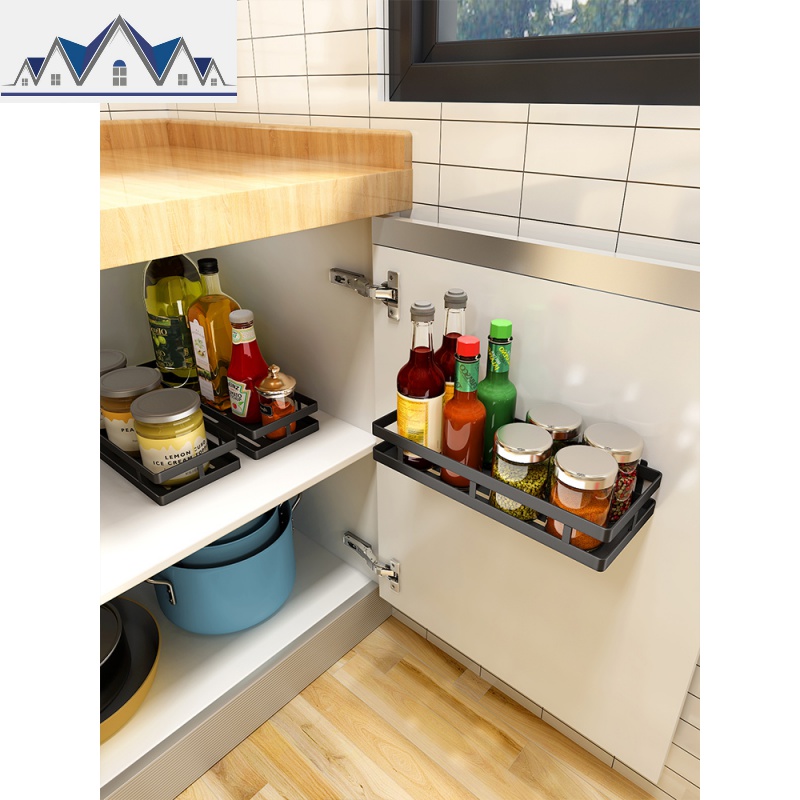 厨房置物架壁挂式佐料架墙上免打孔用品调料调味品收纳架子不锈钢 三维工匠高清大图