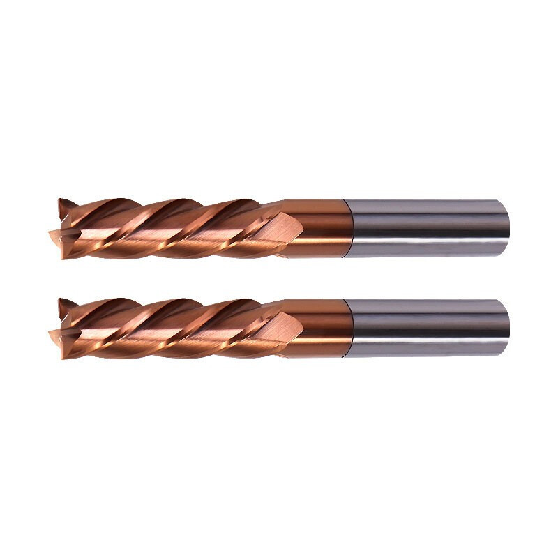 haf55zk30棒料涂古铜色涂层4刃圆鼻铣刀刃径6圆弧半径05刃长16全长75