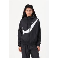 Nike女士运动风印花防风夹克宽松直筒款抽绳连帽弹性下摆 S black/white