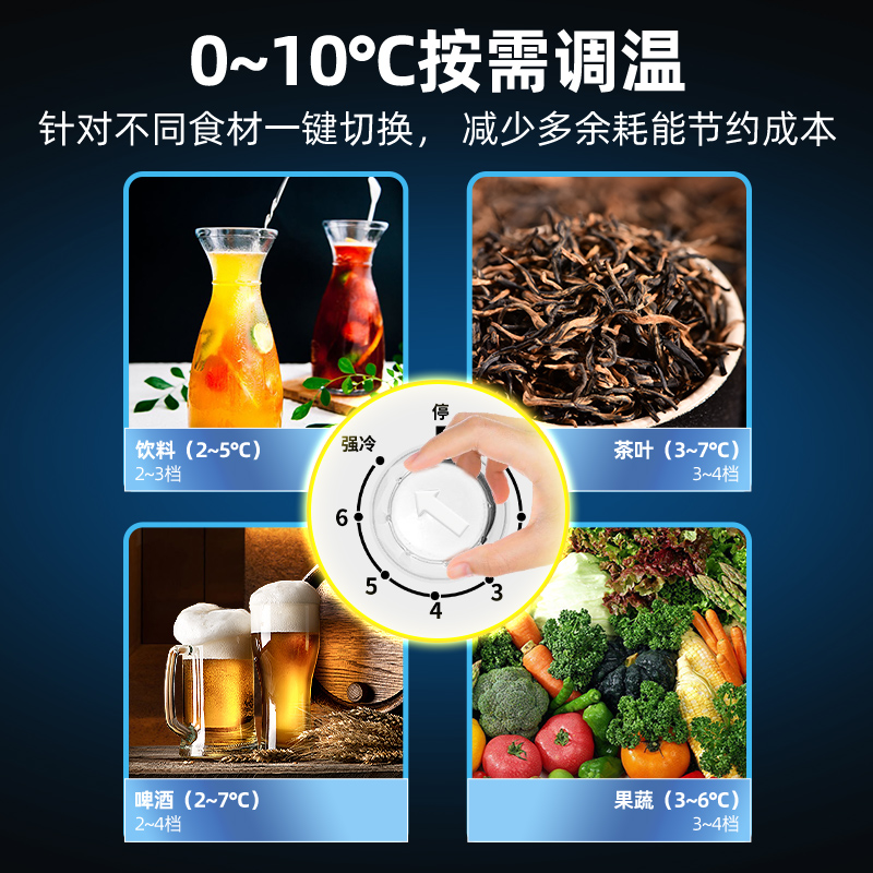 星星LSC-420W风冷无霜单门立式冰柜商用超市啤酒饮料保鲜展示柜高清大图