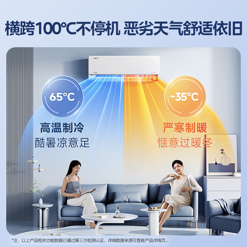 [官方旗舰店]美的空调1.5匹风尊二代 新一级能效变频冷暖壁挂式家用卧室挂机 KFR-35GW/N8MXC1ⅡPro高清大图