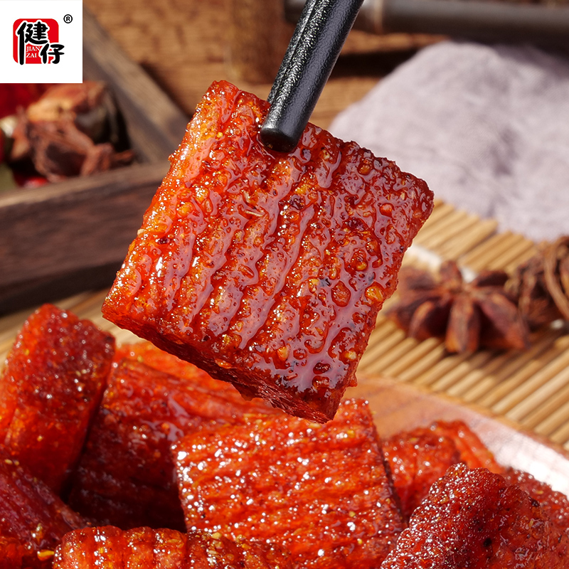 苏宁宜品 健仔韩式素大刀肉火鸡面味辣条休闲零食260g*1袋