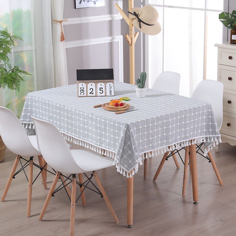 夏西--米卡 常用盖巾80*80cm 桌布布艺棉麻正方形餐桌布家用亚麻简约北欧方桌茶几布台布长方形