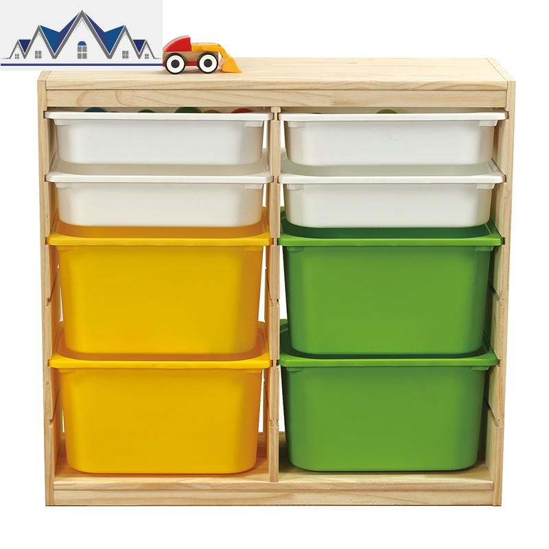 实木儿童玩具收纳架多层分类置物柜幼儿园宝宝玩具整理储物架书柜 三维工匠收纳柜高清大图