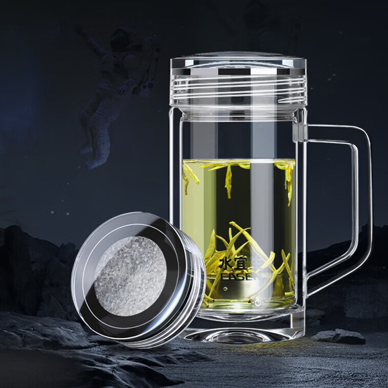 水宜生玻璃杯380ml轻奢航天特材弱碱水晶杯纯钛G660高清大图