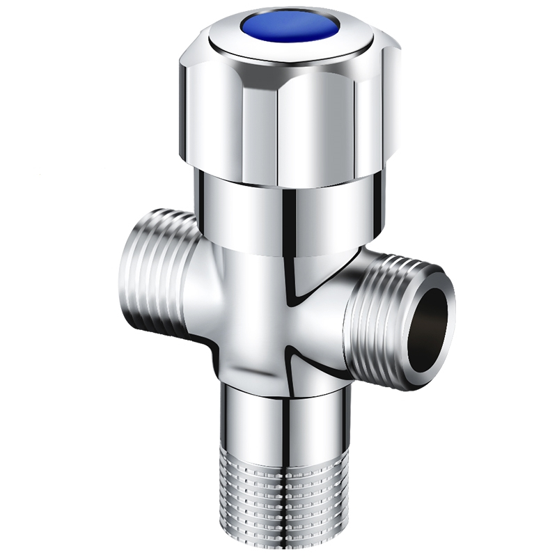 铜三角阀一进二出三通角阀双头两用一分二马桶热水器止分水阀门