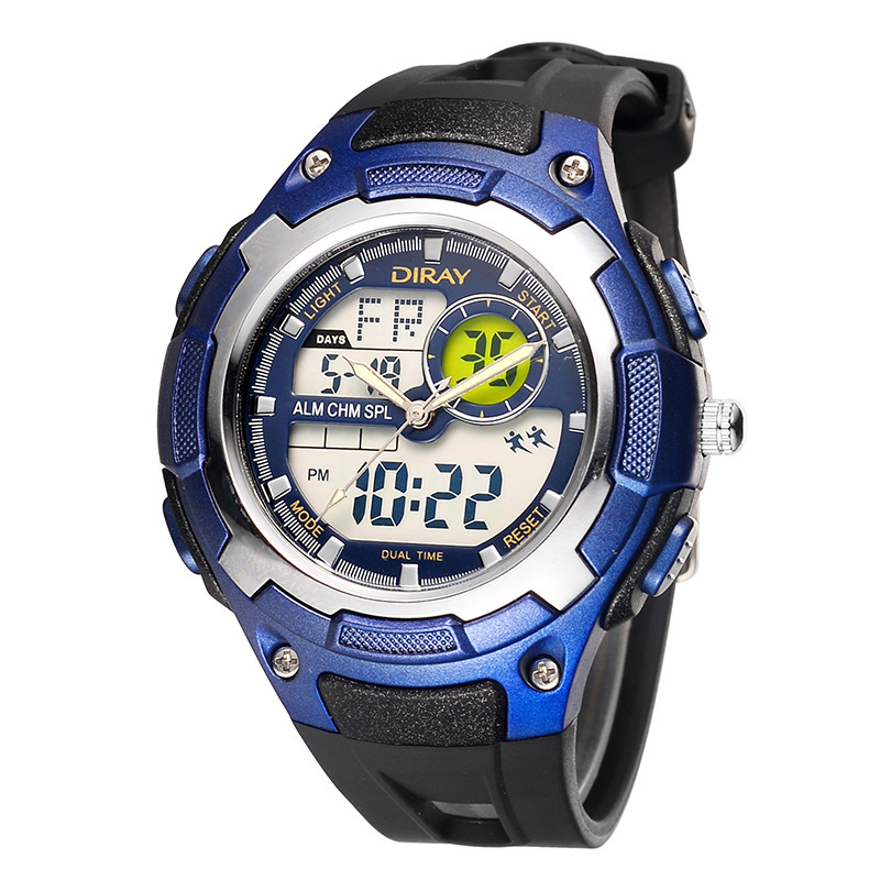 缔瑞男士手表学生运动电子表儿童防水电子手表多功能防水表视频