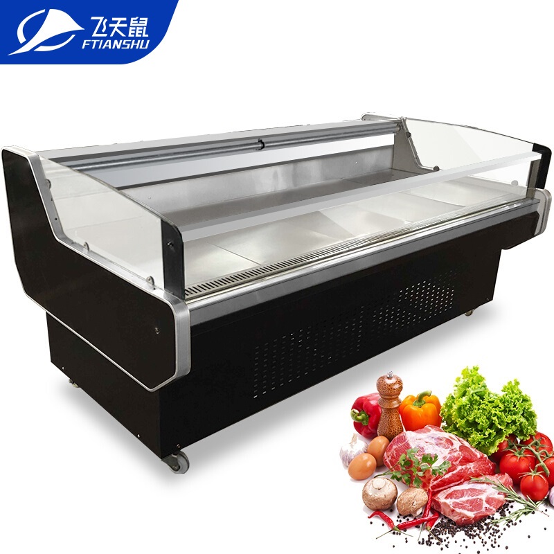 2米风冷鲜肉展示柜冷藏商用熟食柜保鲜柜超市猪肉鲜肉卧式冷柜水果冷
