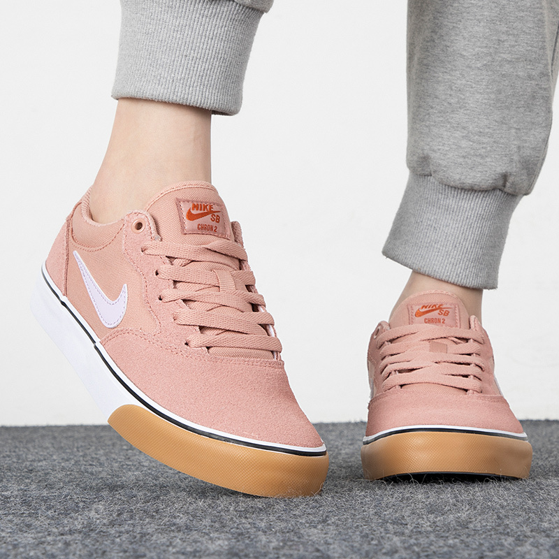 Nike耐克男鞋粉色SB翻毛皮运动鞋休闲板鞋DM3493-605