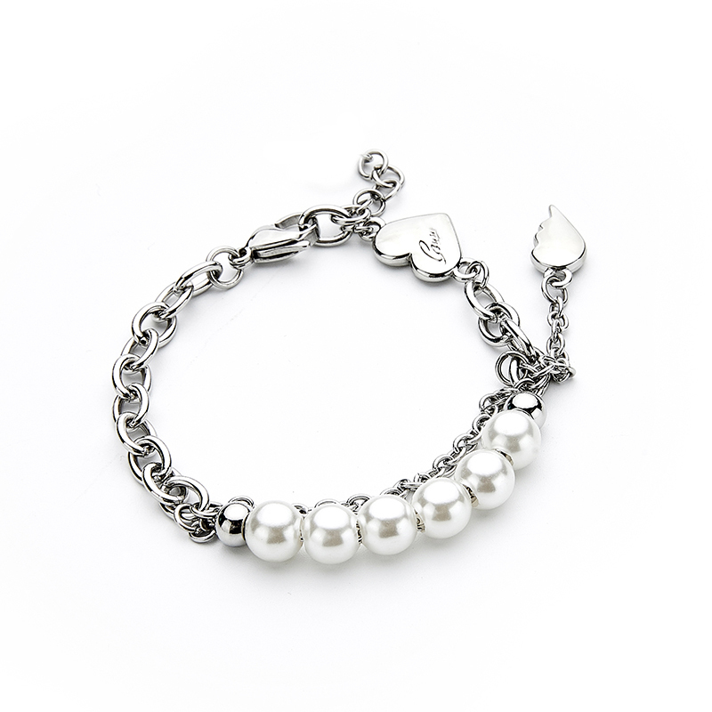 珍珠爱心手链原创珍珠爱心手链女夏情侣款ins小众设计男潮牌嘻哈个性