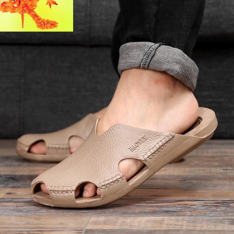 夏季男士拖鞋包头男鞋子休闲凉拖潮流防滑凉鞋个性英伦一字拖鞋简畅