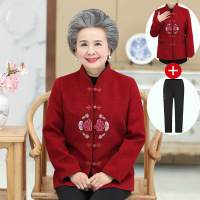 迪鲁奥(DILUAO)轻奢品质老年人秋装女外套唐装喜庆婚礼过寿衣服妈妈装老太太春秋